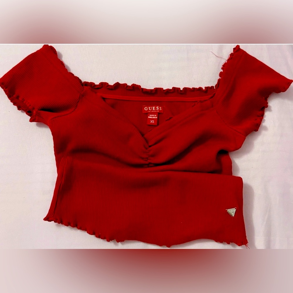 Vintage Guess red crop top